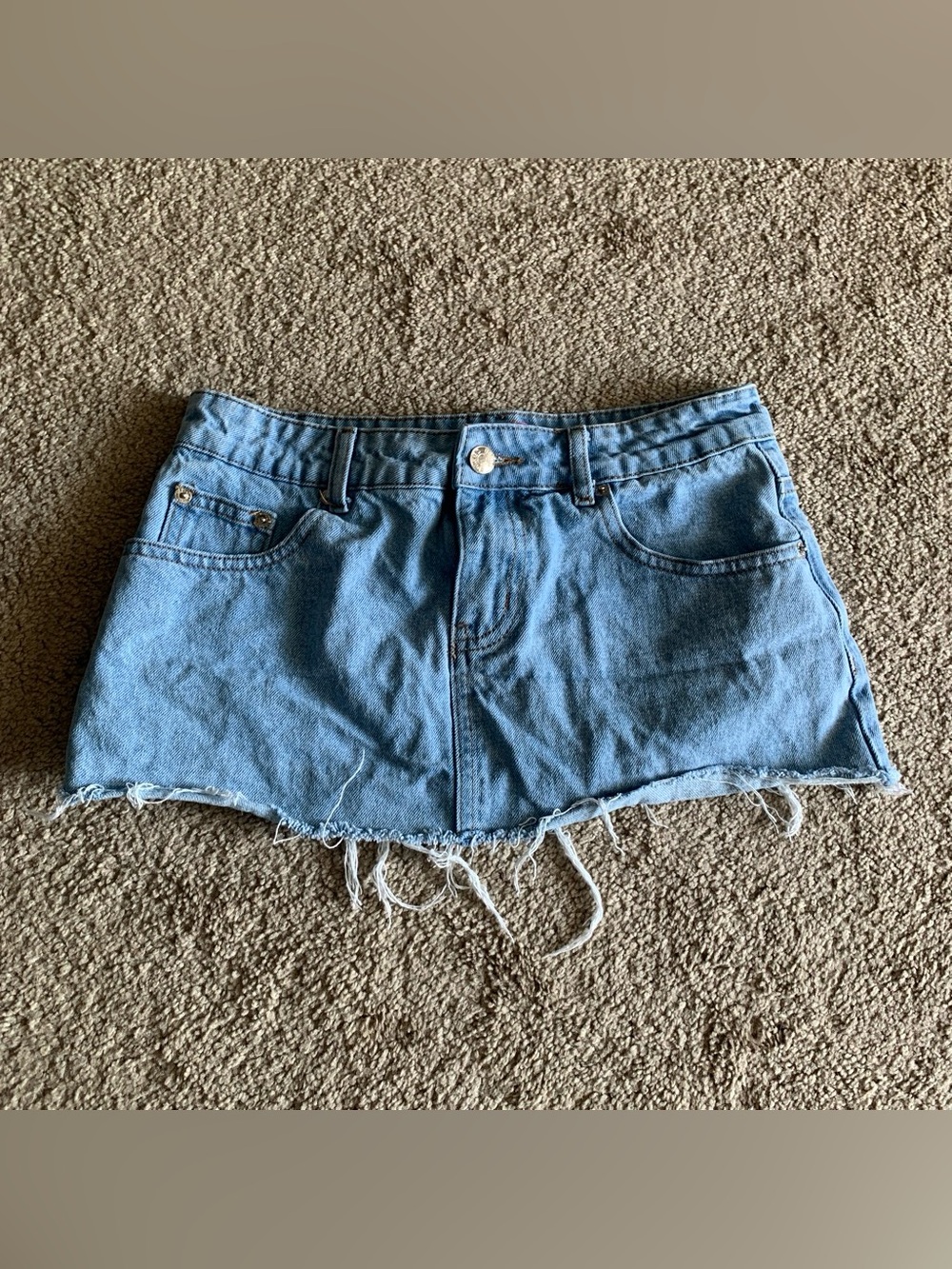 & Other Stories Light Blue Distressed Denim Cutoff Shorts